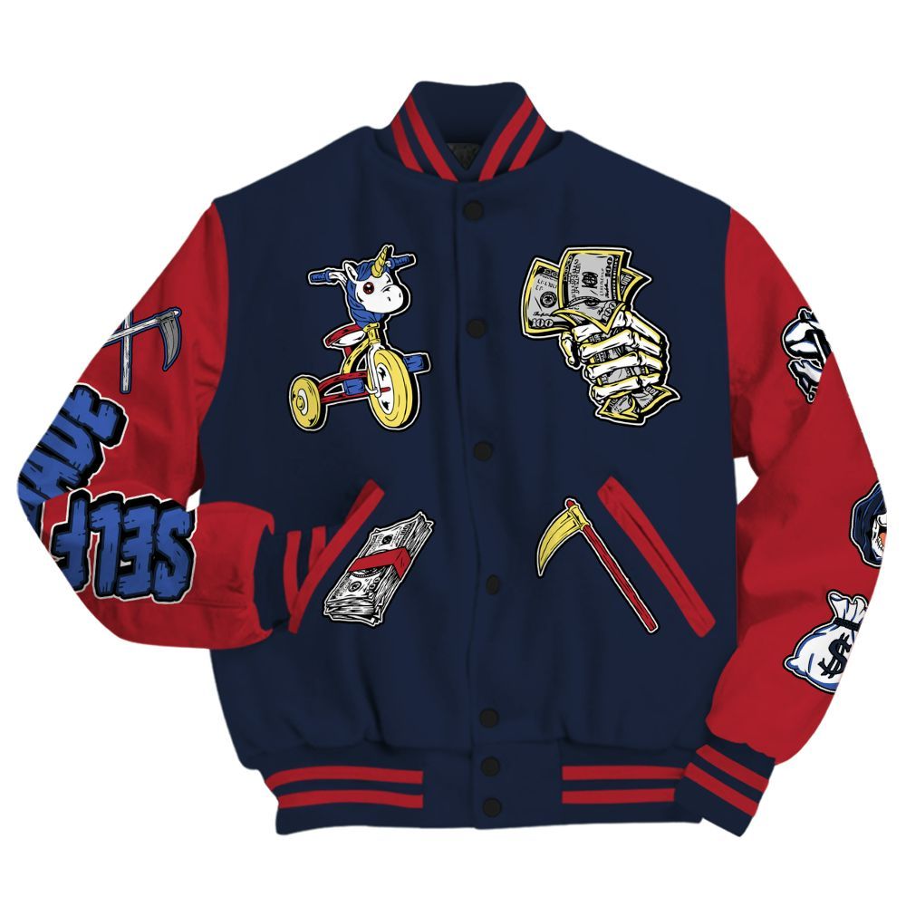 Varsity Jacket To Match Dunk Low COJP What The 2024 - Self Make Skeleton All Over Print