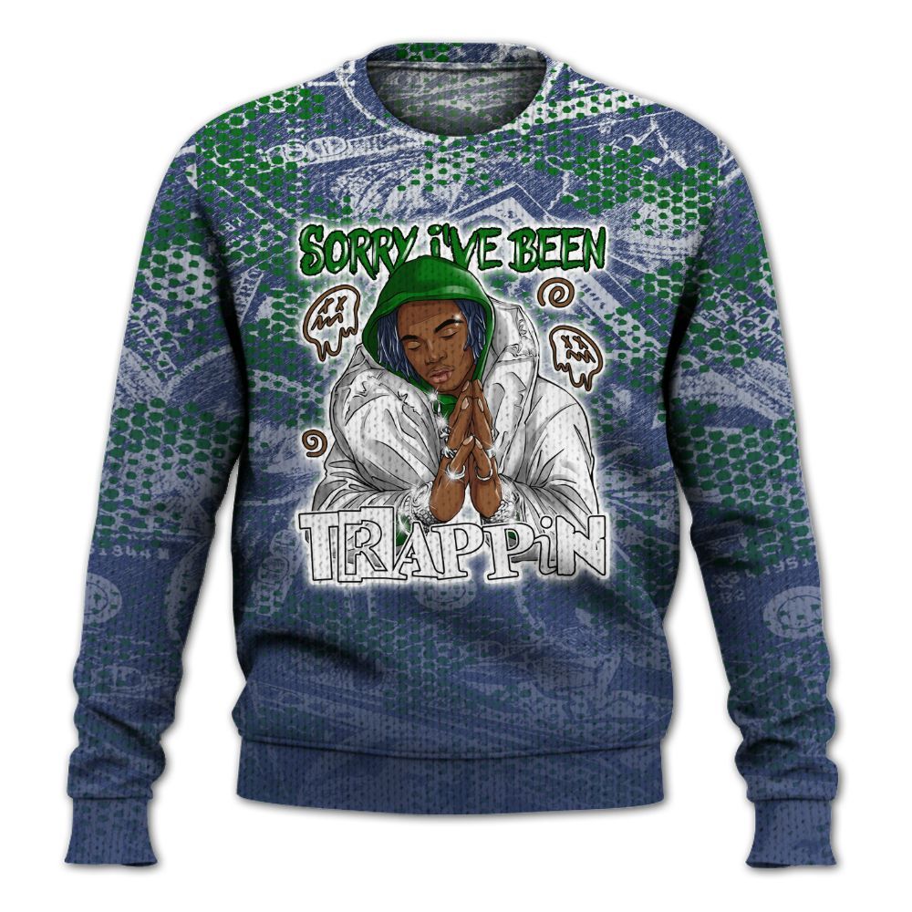 Knitted Sweater To Match Midnight Navy 13s - Trappin' Banknote