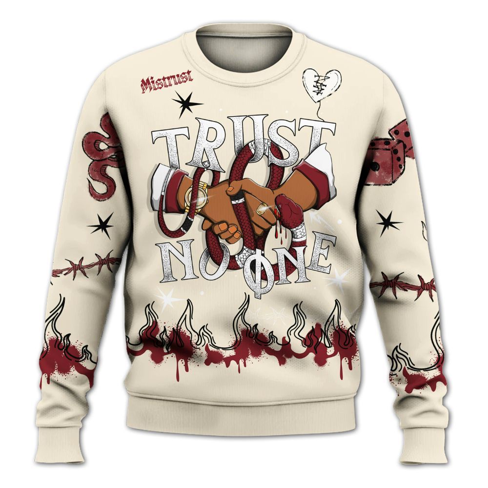 Sweatshirt To Match Valentine's Day 2026 4s - Trust No One Snake-Bite Doodle Crayon All Over Print