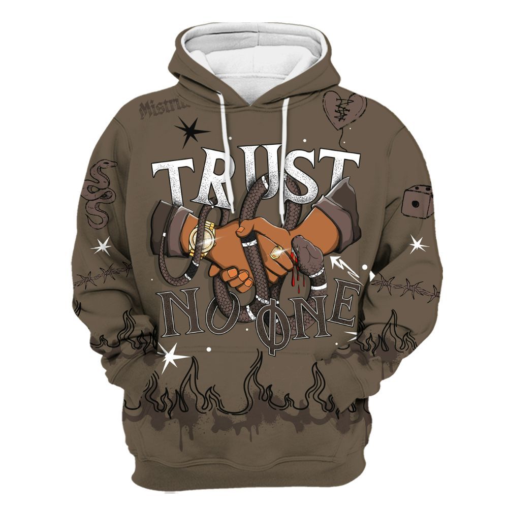 Hoodie To Match AMM Dark Mocha 4s - Trust No One Snake-Bite Doodle Crayon All Over Print