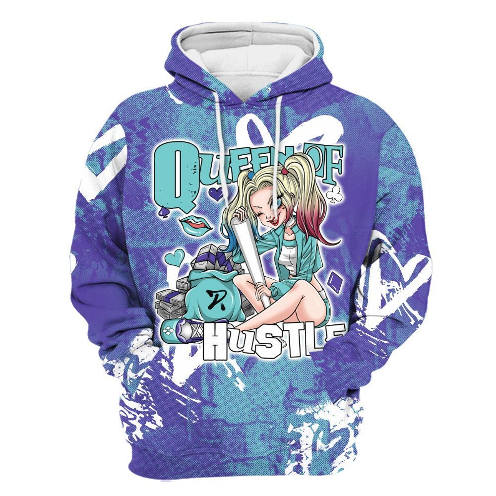 Hoodie To Match Low Hornets 1s - Hustles Quiinn Heart Grunge All Over Print