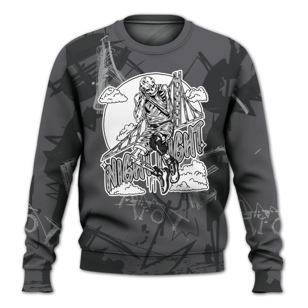 Sweatshirt To Match White Thunder 4s - Seeya Skeleton Messyz All Over Print