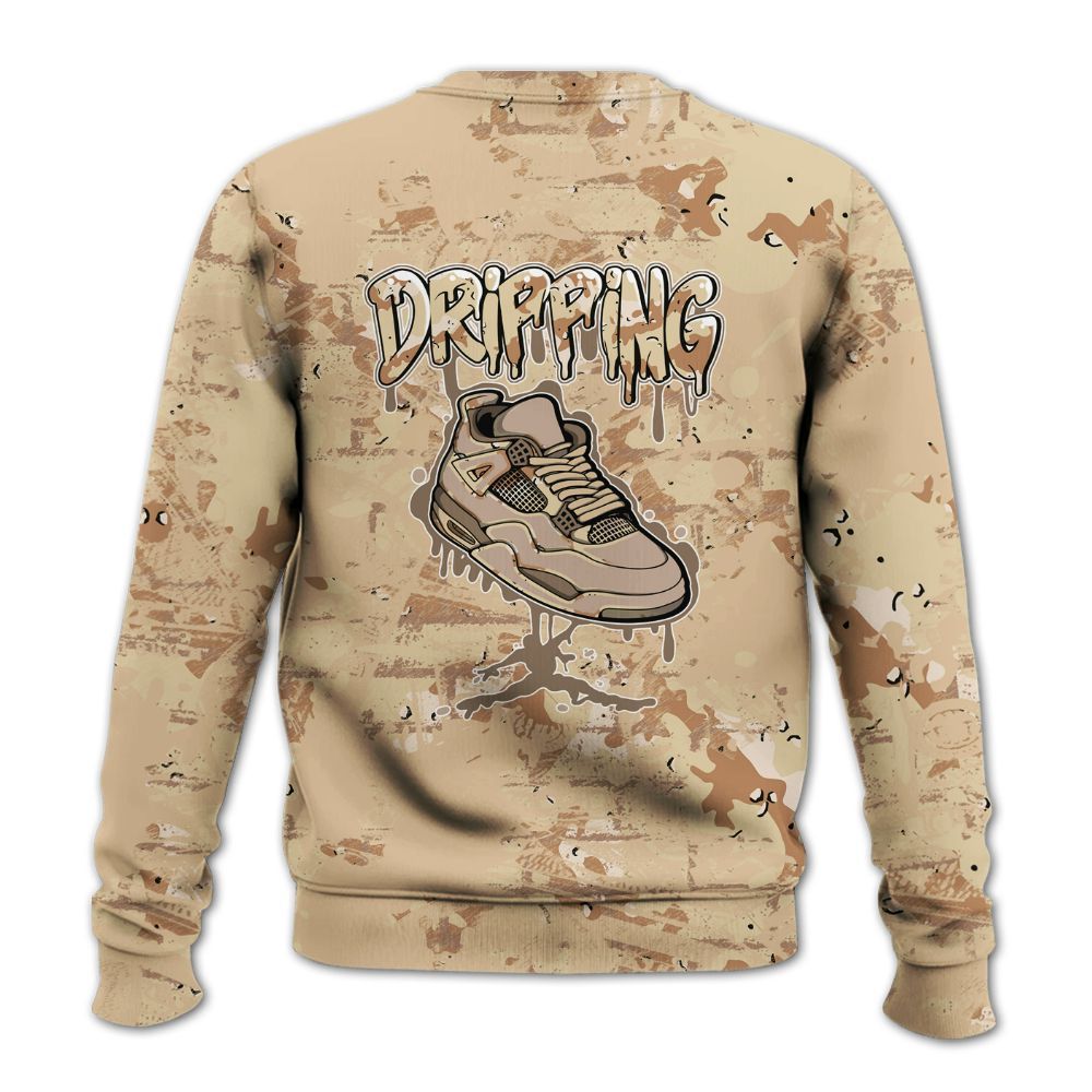 Sweatshirt To Match Desert Camo 3s - Dripping Shoe 4S Graphic Street Art All Over Print