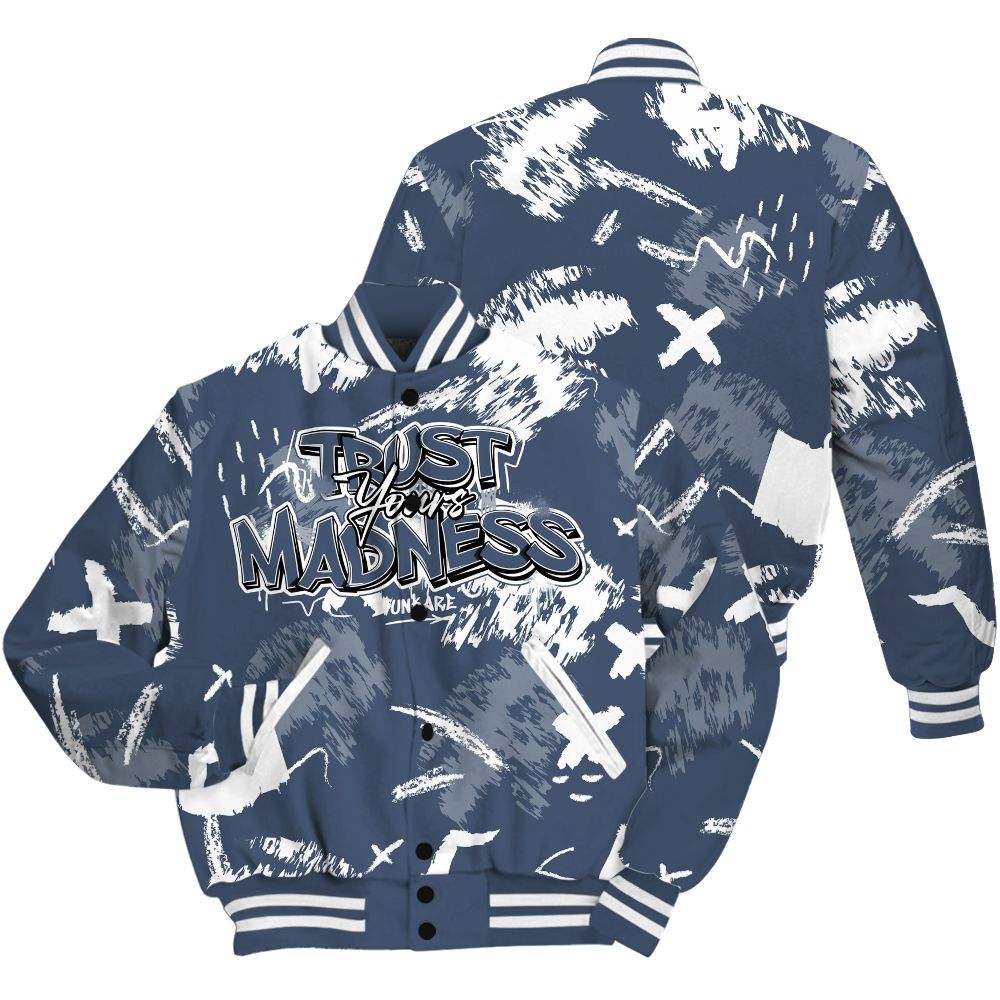 Varsity Jacket To Match Low Diffused Blue 11s - Trust Your Madness Retro All Over Print