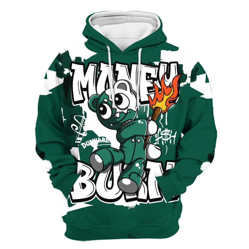 Hoodie To Match Oxidized Green 4s - Money Burn Retro All Over Print