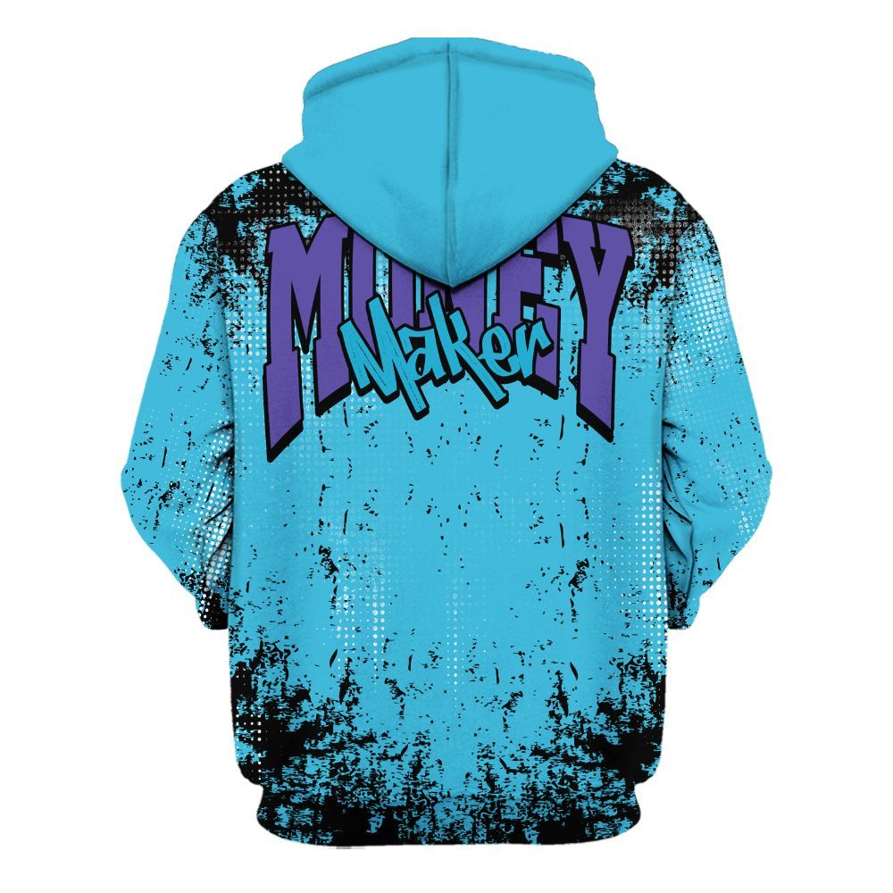 Hoodie To Match Retro Aqua 6s - Move In Silence Money Street Retro All Over Print