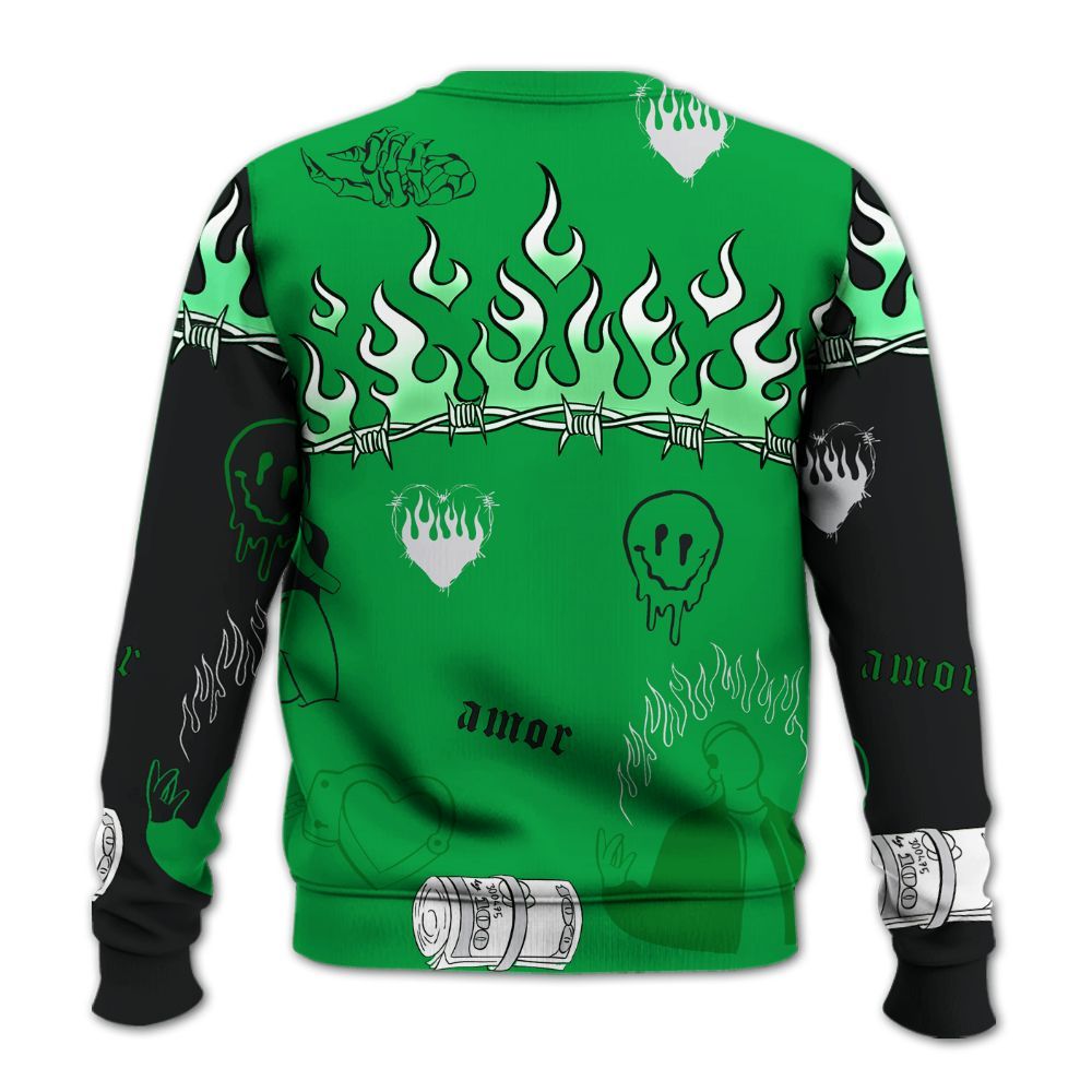 Sweatshirt To Match Low Lucky Green 1s - Snake Trust No One All Over Print