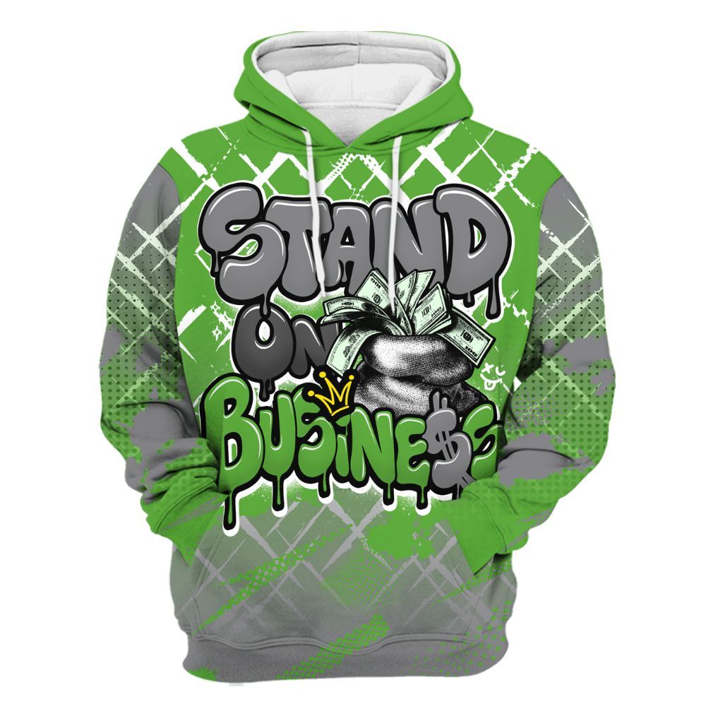 Hoodie To Match Retro Green Bean 5s - Halftone Stand Business Dripping All Over Print
