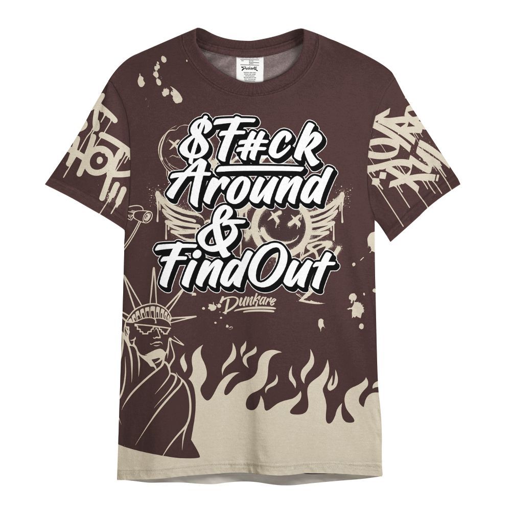 Shirt To Match Burgundy Crush 3s - Graphic Fck Around Find Out All Over Print
