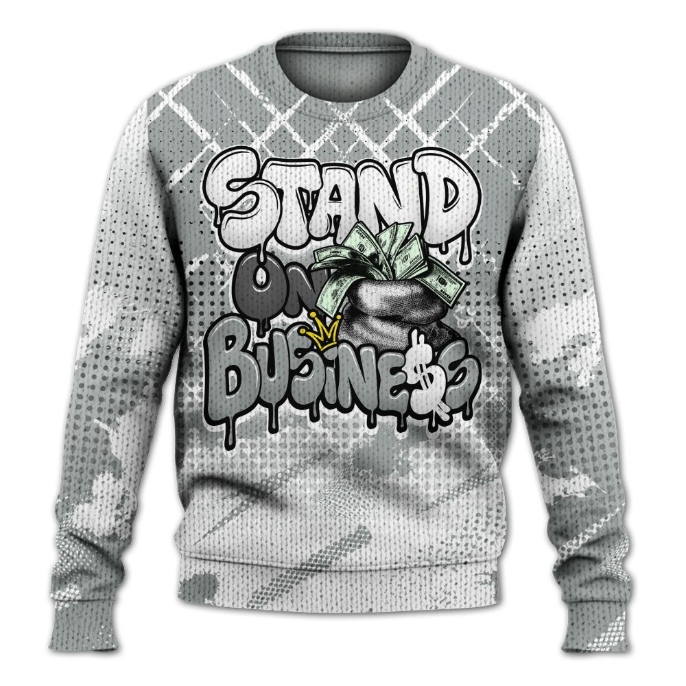 Knitted Sweater To Match Dunk Low White Light Smoke Grey - Halftone Stand Business Dripping