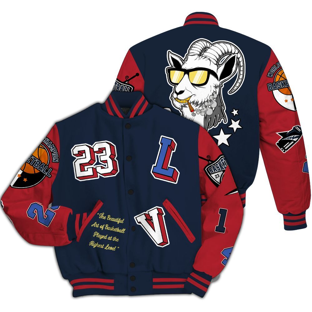 Varsity Jacket To Match Dunk Low COJP What The 2024 - The GOAT Got Em Retro Graphic All Over Print