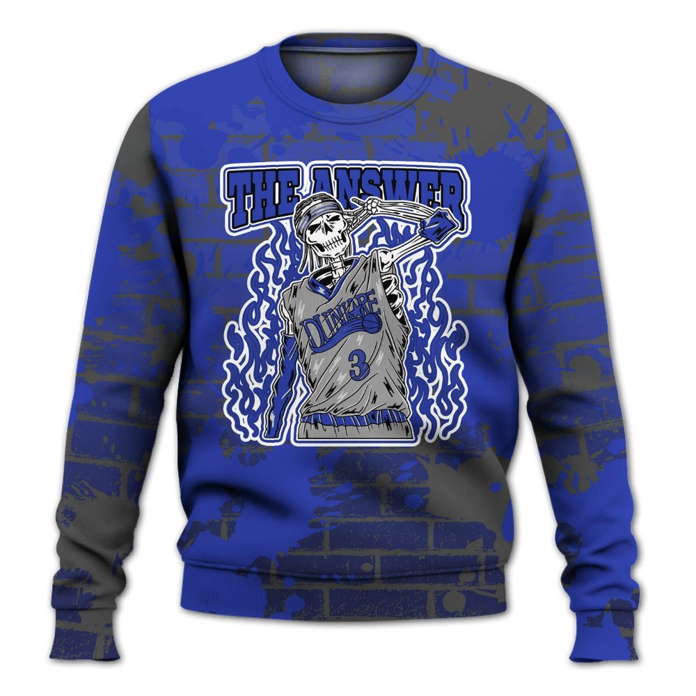 Sweatshirt To Match Air Max Plus Black Racer Blue - Allen Answer Skeleton Brick All Over Print