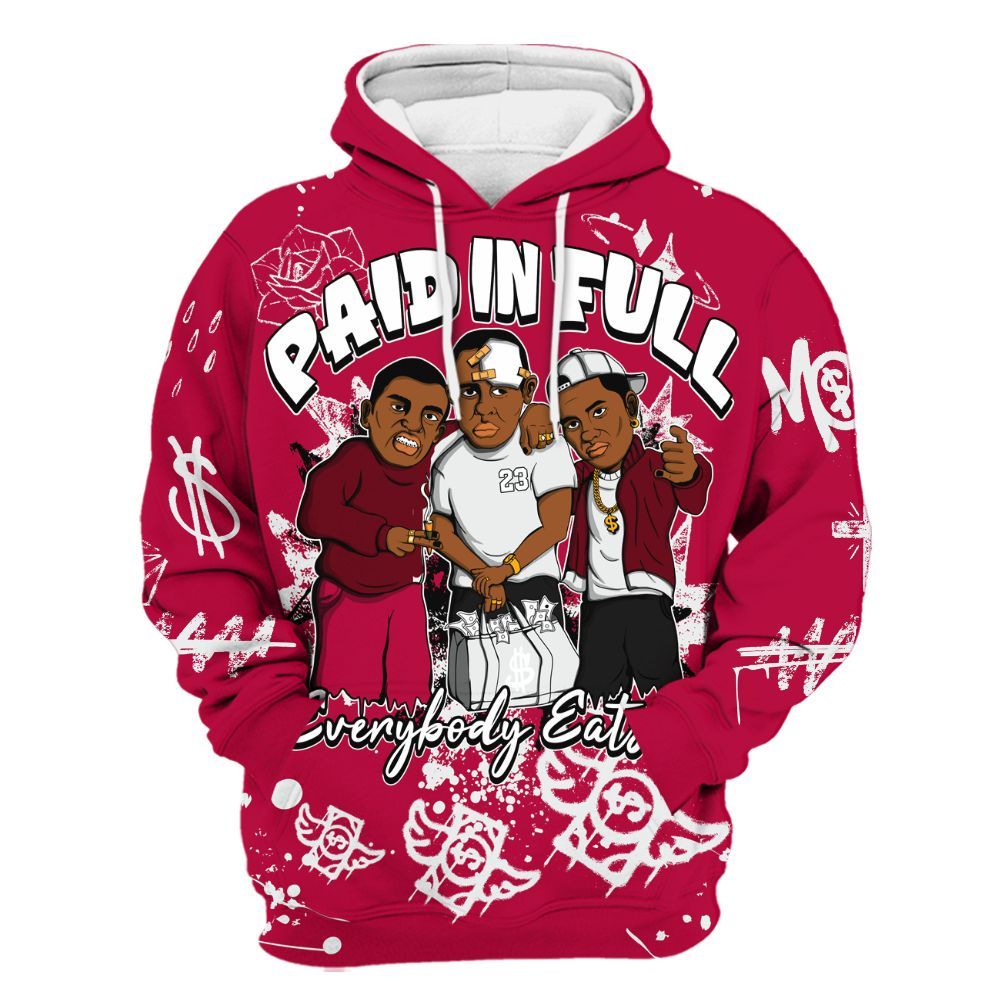 Hoodie To Match Retro Chicago 2s - Everybody Paid In Full Crayon All Over Print