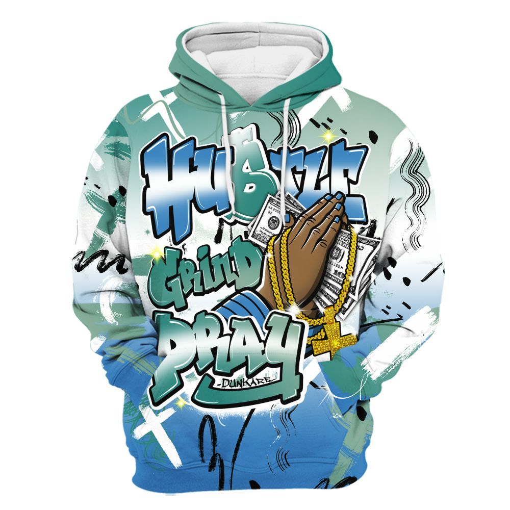Hoodie To Match Low Carolina 17s - Money Hustle Grind Pray All Over Print