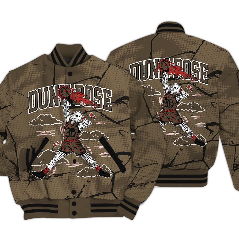 Varsity Jacket To Match Olive 9s - Pose Skeleton Crack Varsity Jacket Unisex