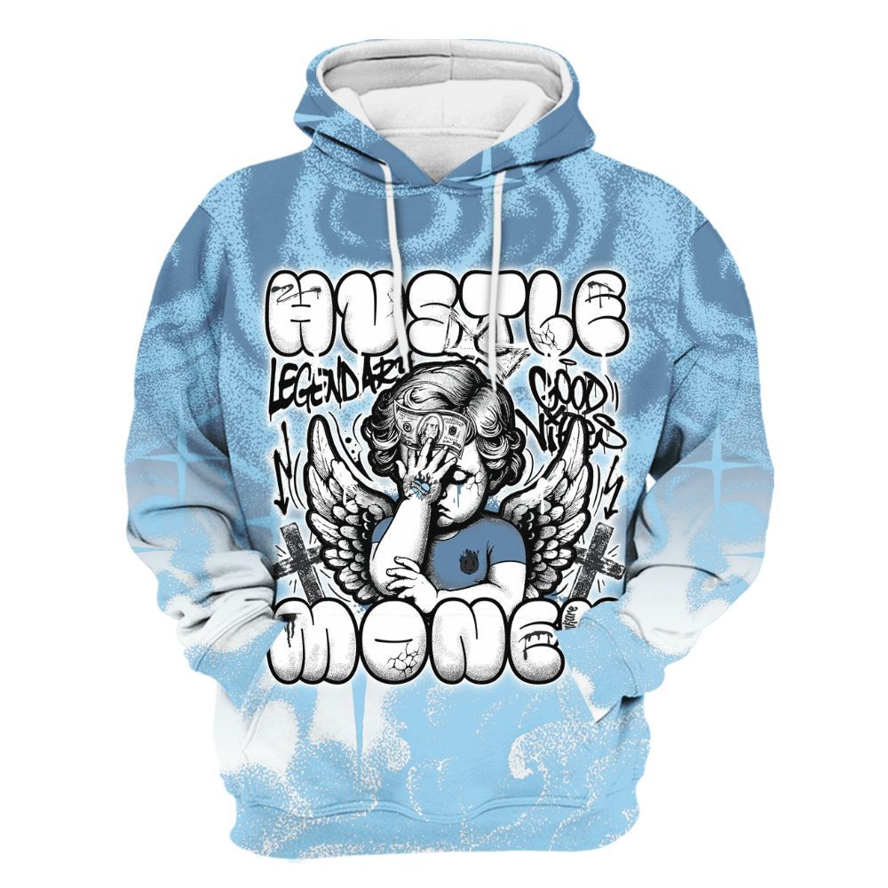 Hoodie To Match Legend Blue 11s - Angel Hustle Money All Over Print