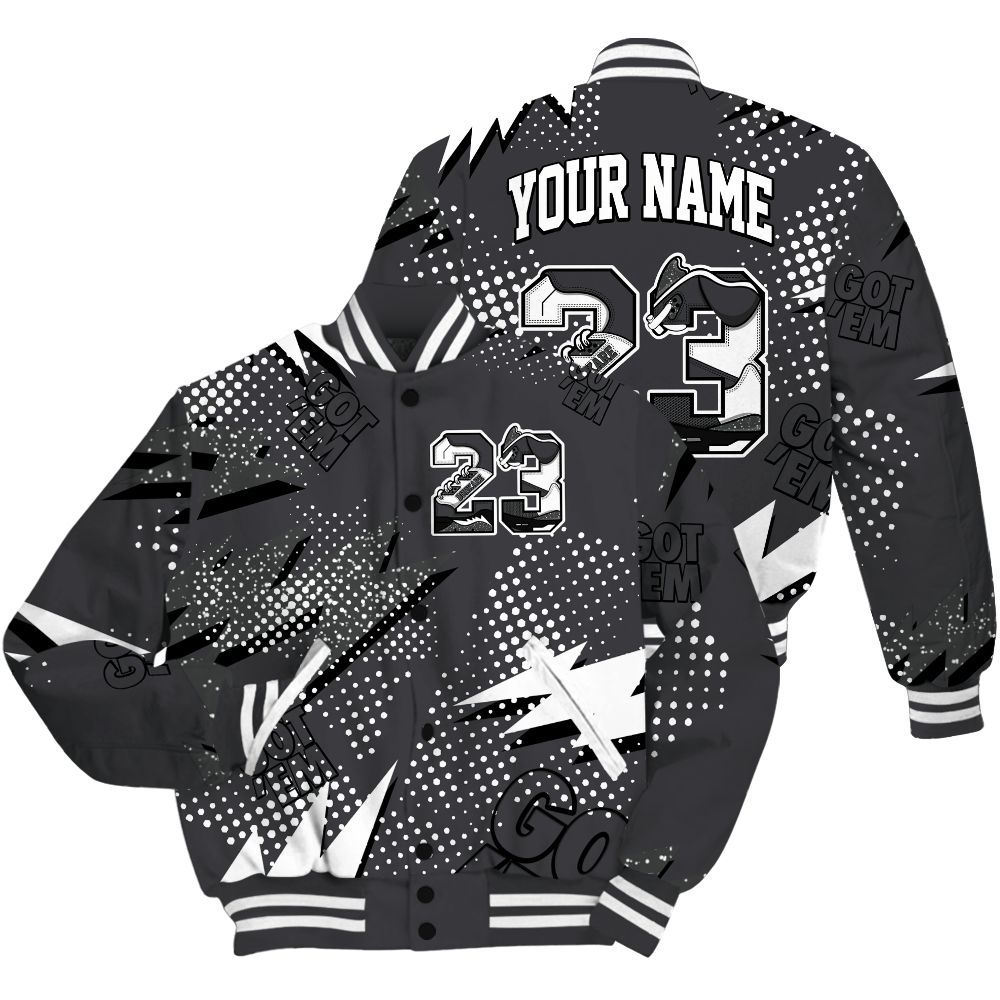 Varsity Jacket To Match Fear 4s Shirt, Custom Name Number 23 5s All Over Print