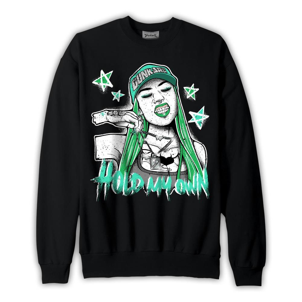 Sweatshirt To match Black Green Glow 3s Sweatshirt - Hold My-O Unique Graphic