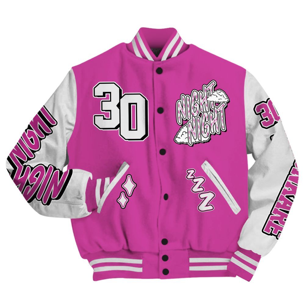 Varsity Jacket To Match Dunk Low Active Fuchsia - Seeya Skeleton All Over Print