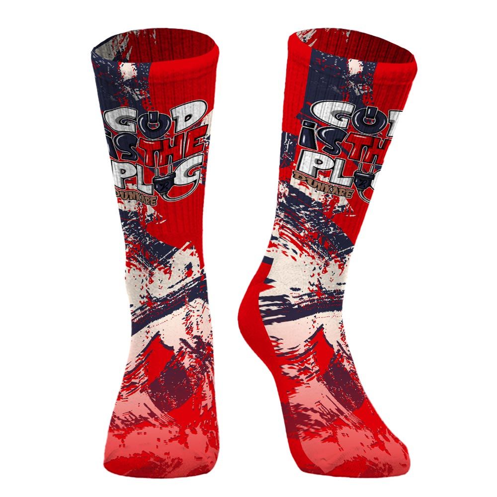 Sock To Match Low OG Howard University 1s - God Is The Power Cord Circle Splash