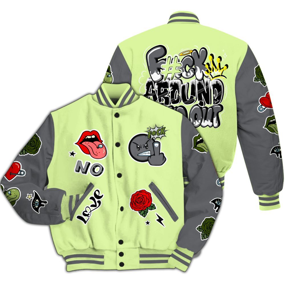 Varsity Jacket To Match Smoke Grey Volt TR 1s - FK Around Find Out All Over Print