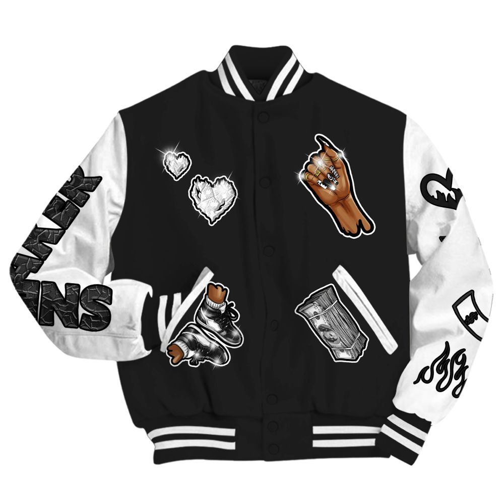 Varsity Jacket To Match Black Cat NET 4s - Sneakerz Girlz All Over Print