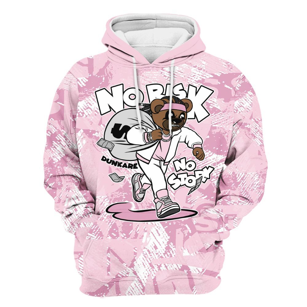 Hoodie To Match Orchid 4s - Certain Bear Abstract Graffiti All Over Print