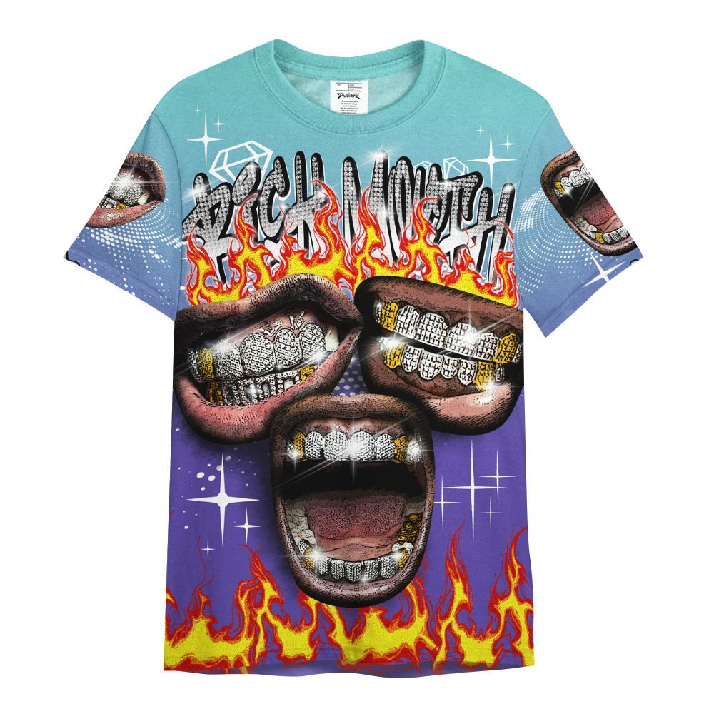 Shirt To Match Low Hornets 1s - Rich Mouth Fire Rap Retro 90s All Over Print