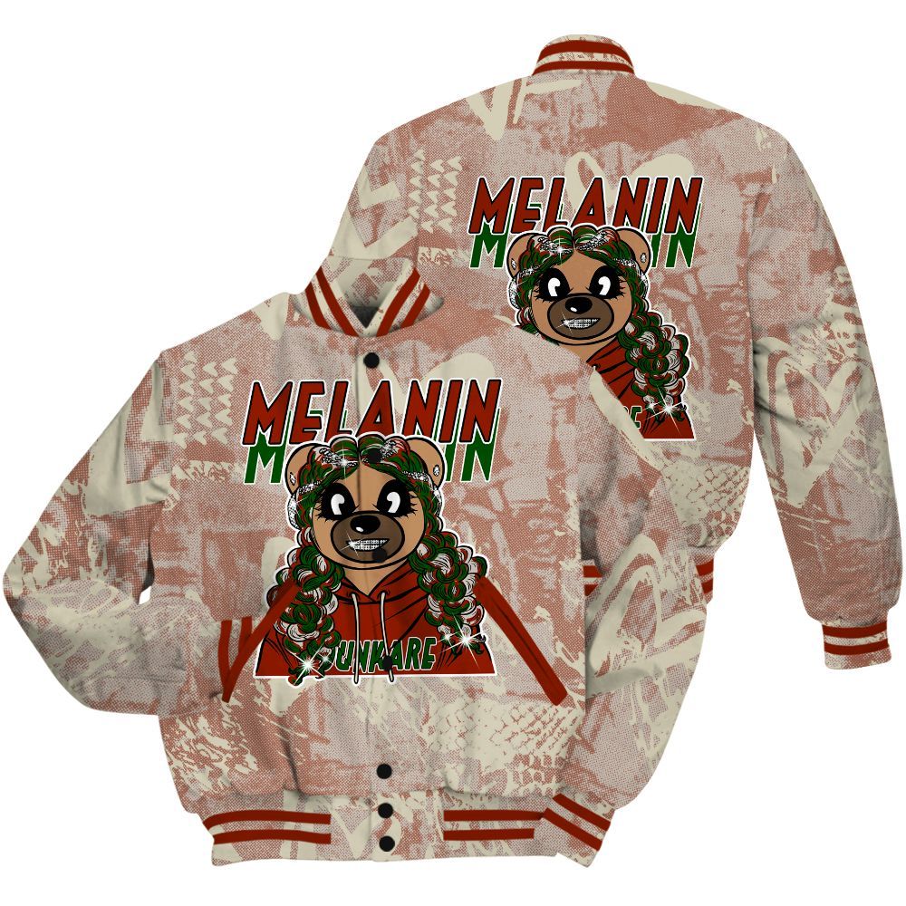 Varsity Jacket To Match El Grito 5s Shirt - Pigments Bear Heart Grunge All Over Print