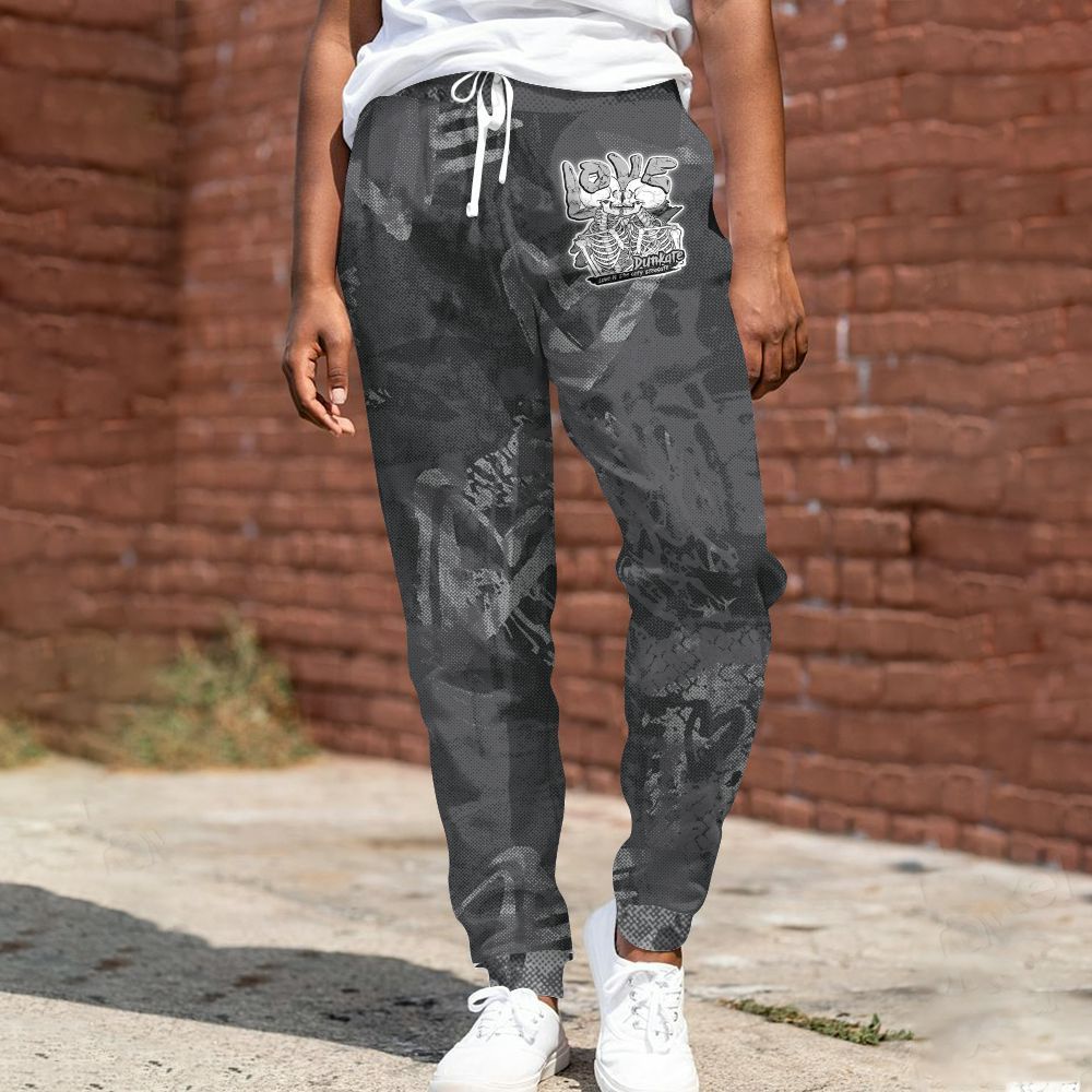 Sweatpant To Match White Thunder 4s - Skull Love All Over Print