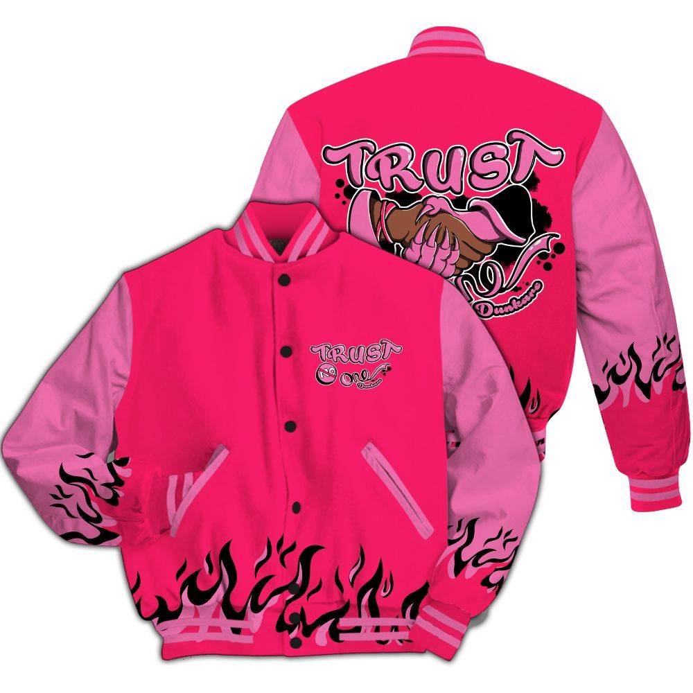 Varsity Jacket To Match Air VaporMax Plus Triple Pink - Graphic Trust No One All Over Print