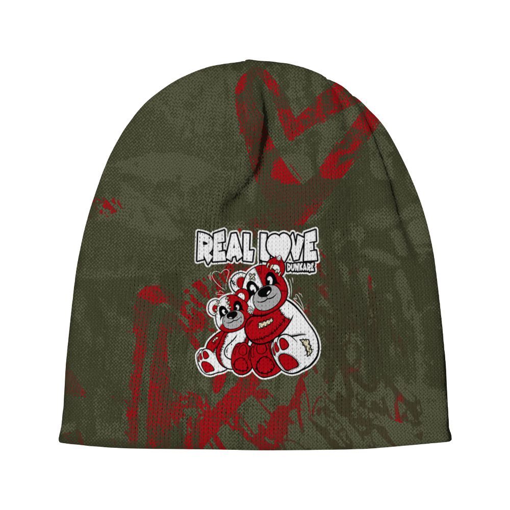 Beanie Hat To Match Low OG Medium Olive 1s - Sincere Fondness Bear Graphic