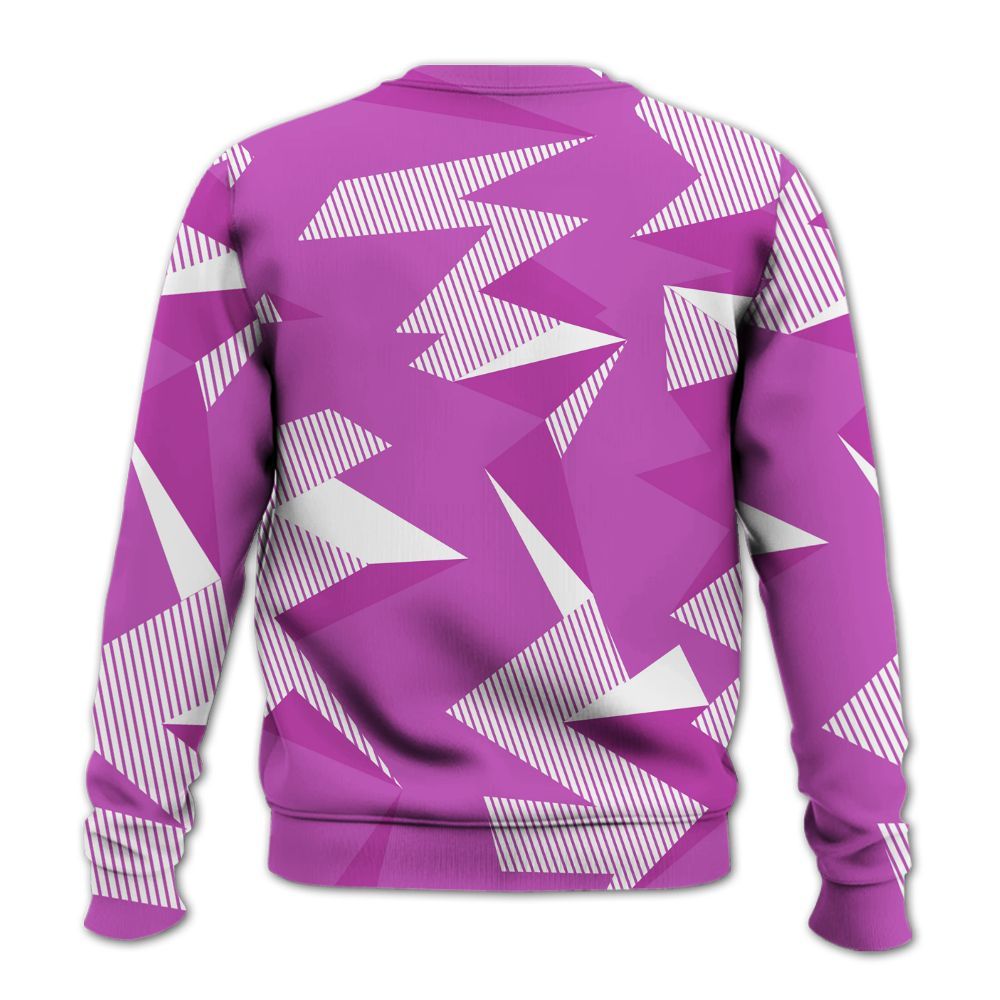 Sweatshirt To Match Hyper Violet 4s - Geometric Camouflage Pattern All Over Print