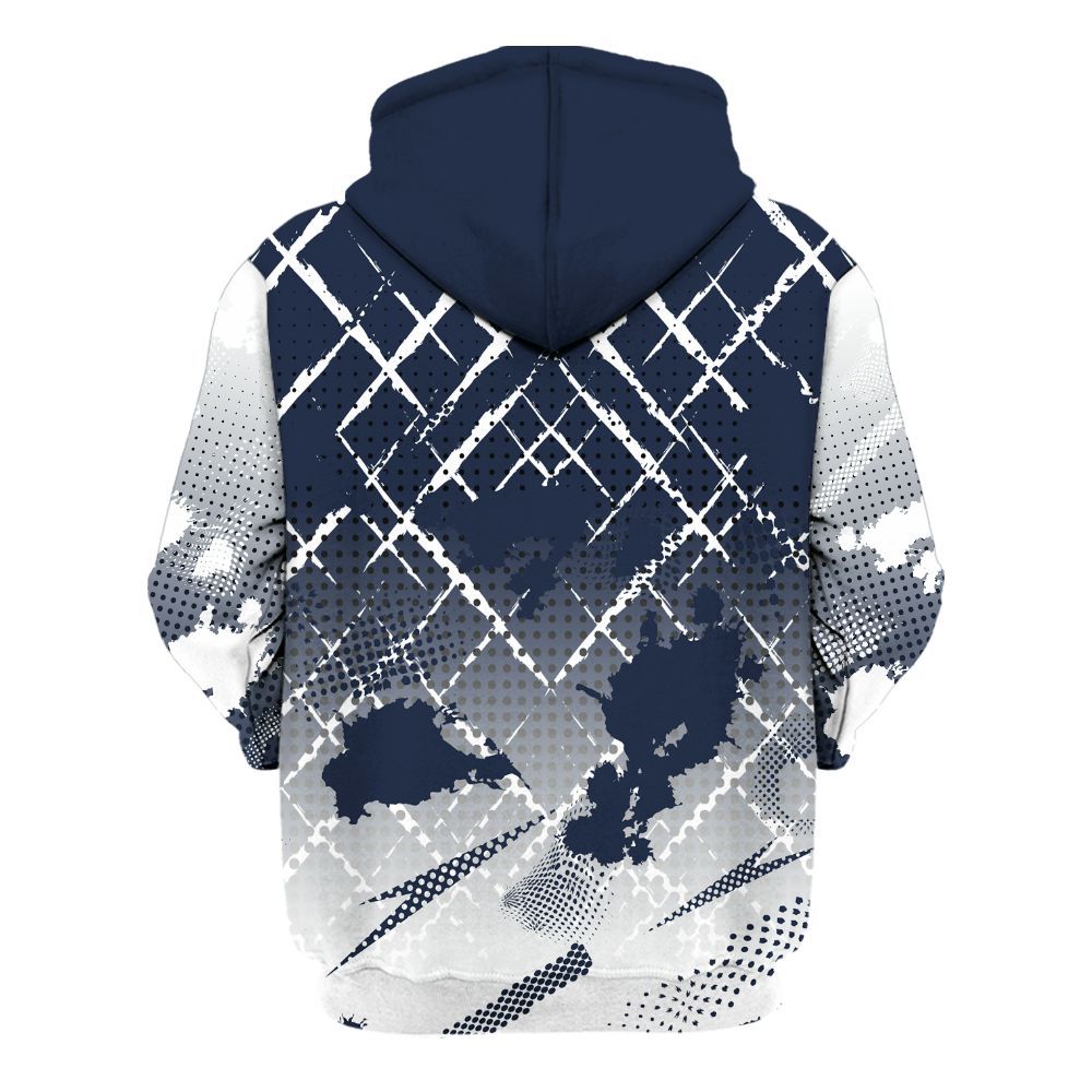 Hoodie To Match Dunk Low White Midnight Navy - Halftone Stand Business Dripping All Over Print