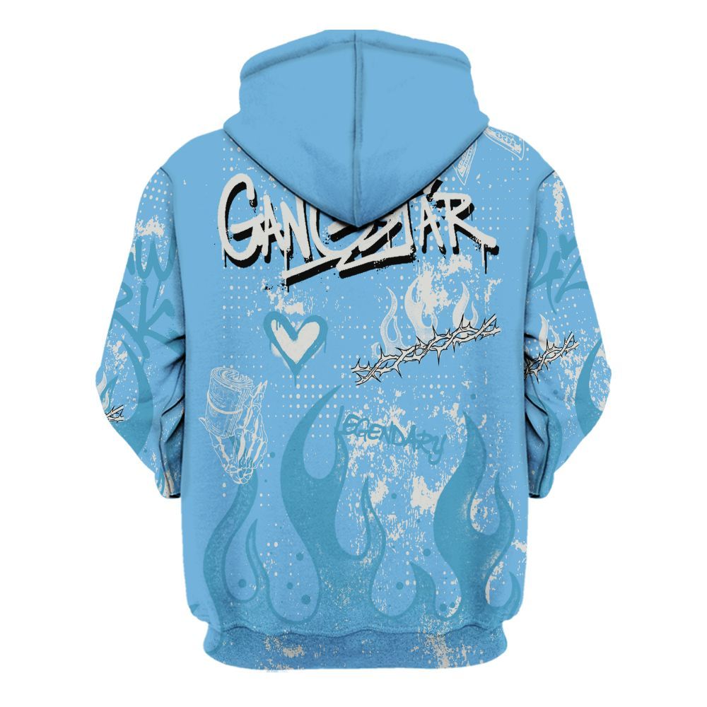 Hoodie To Match SB Dunk Low University Blue - Lucky Money Paid In Full Graffiti All Over Print