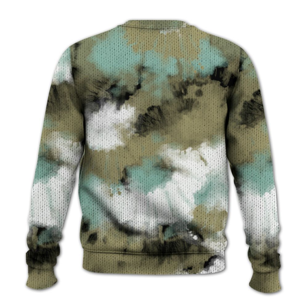 Knitted Sweater To Match Dunk Low Suede Olive Aura - Tie Dye FK Around Find Out