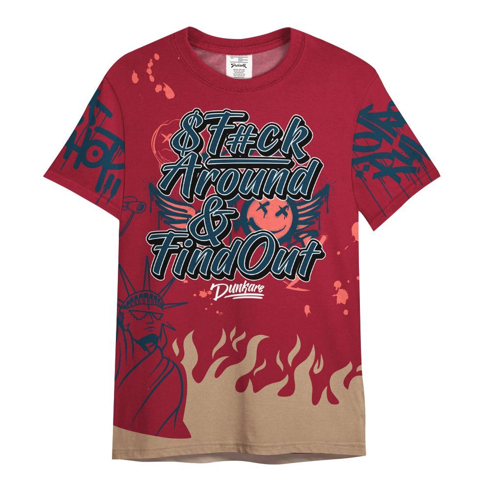 Shirt To Match Mid Multi Color 2022 1s - Graphic Fck Around Find Out All Over Print