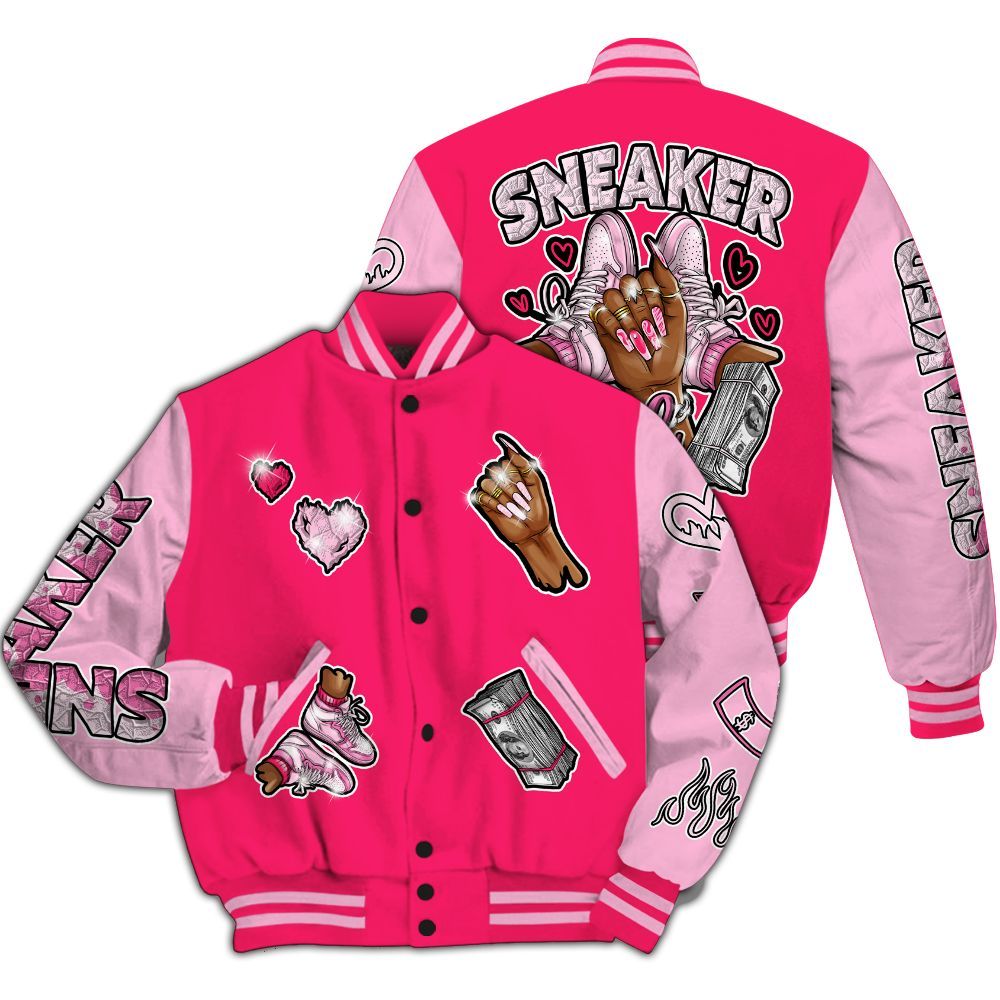 Varsity Jacket To Match Air VaporMax Plus Triple Pink - Sneakerz Girlz All Over Print