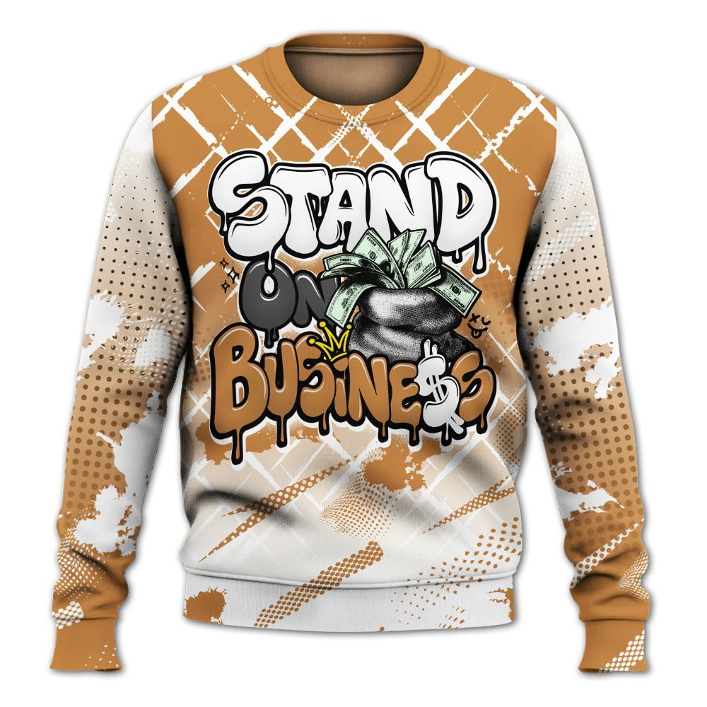 Sweatshirt To Match Dunk Low Nature Wheat Suede - Halftone Stand Business Dripping All Over Print