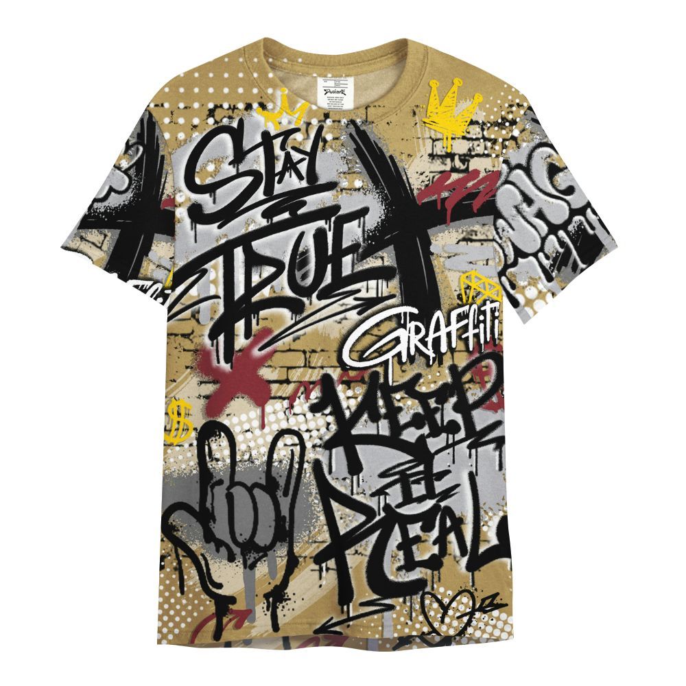 Shirt To Match Kobe 4 Gold Medal - True It Real Graffiti Streetwear All Over Print