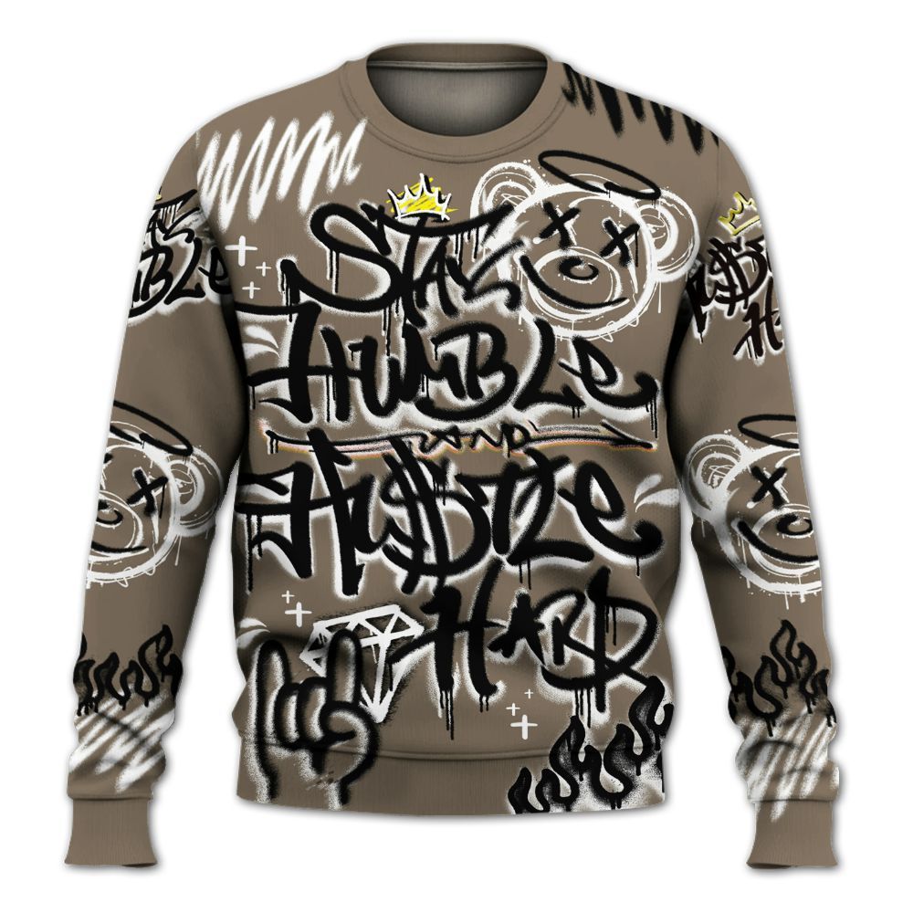 Sweatshirt To Match Low OG Dark Mocha 1s - Humble Drip Streetwear Graffity All Over Print