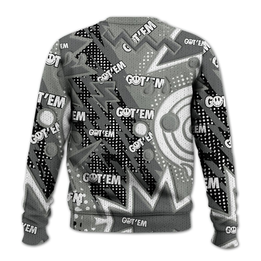 Knitted Sweater To Match Paris Cement Grey 4s, Retro Vintage 90s