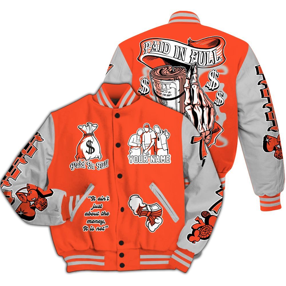 Varsity Jacket To Match Air Max 1 86 Cosmic Clay - Paid In Full Baseball Varsity Jacket Custom Name All Over Print