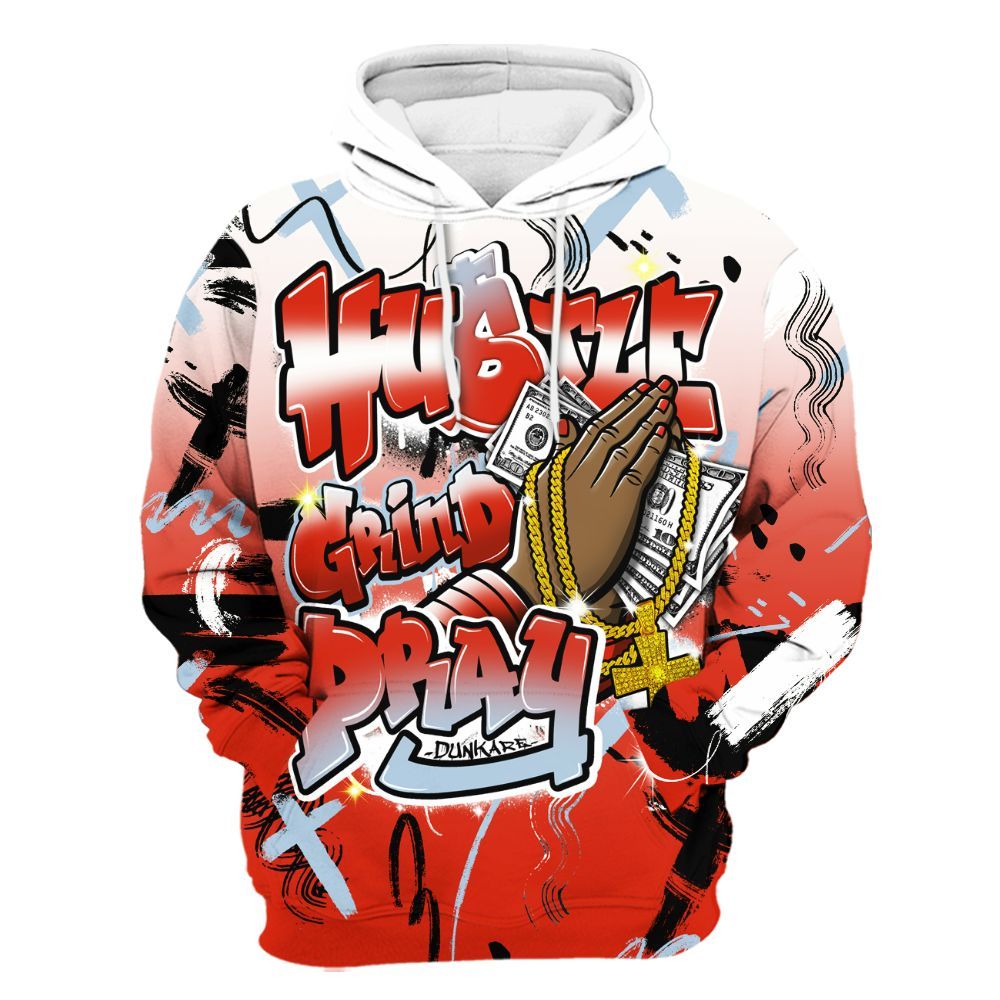 Hoodie To Match Retro Cherry 11s - Money Hustle Grind Pray All Over Print