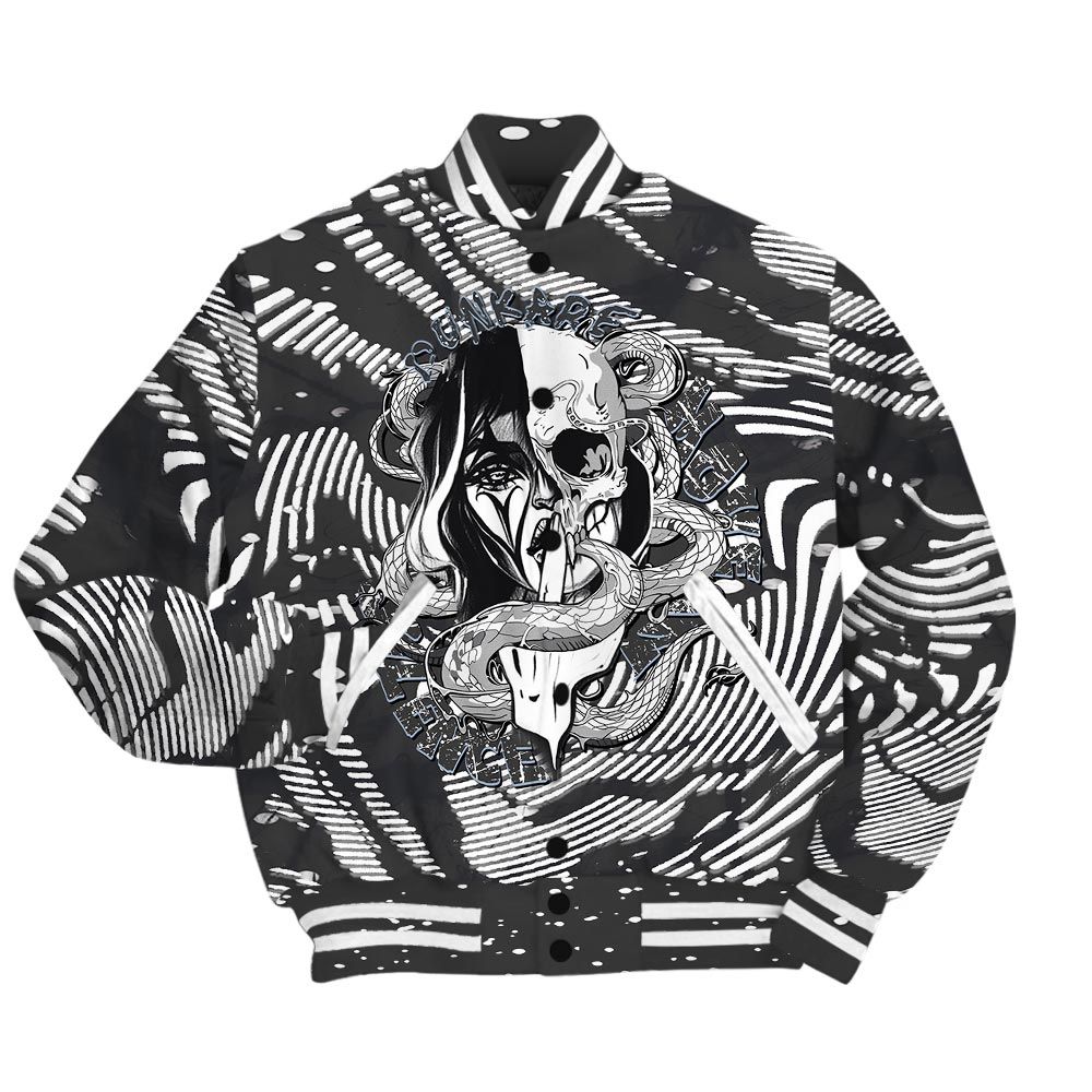 Varsity Jacket To Match Reverse Black White 6s - Move In Silence Fume Varsity Jacket Unisex