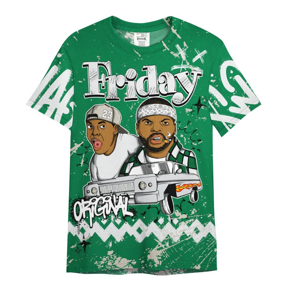 Shirt To Match Lucky Green 2s - Friday Sneaker Crayon All Over Print