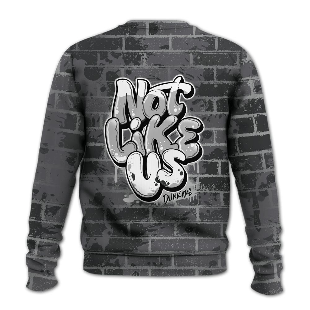 Sweatshirt To Match White Thunder 4s - None Like Us Graphic Brick Art All Over Print