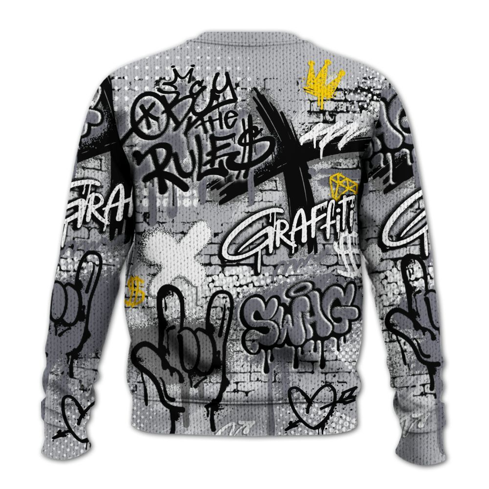 Knitted Sweater To Match Low Cement Grey 11s - True It Real Graffiti Streetwear