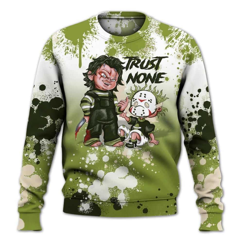 Sweatshirt To Match SB Dunk Low Asparagus - Trust No One Scary All Over Print