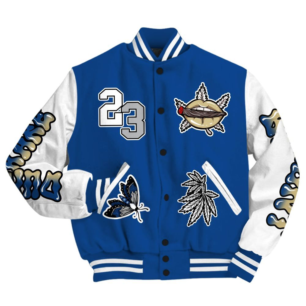 Varsity Jacket To Match Air Ship Royal Blue - Bluntz Unique All Over Print